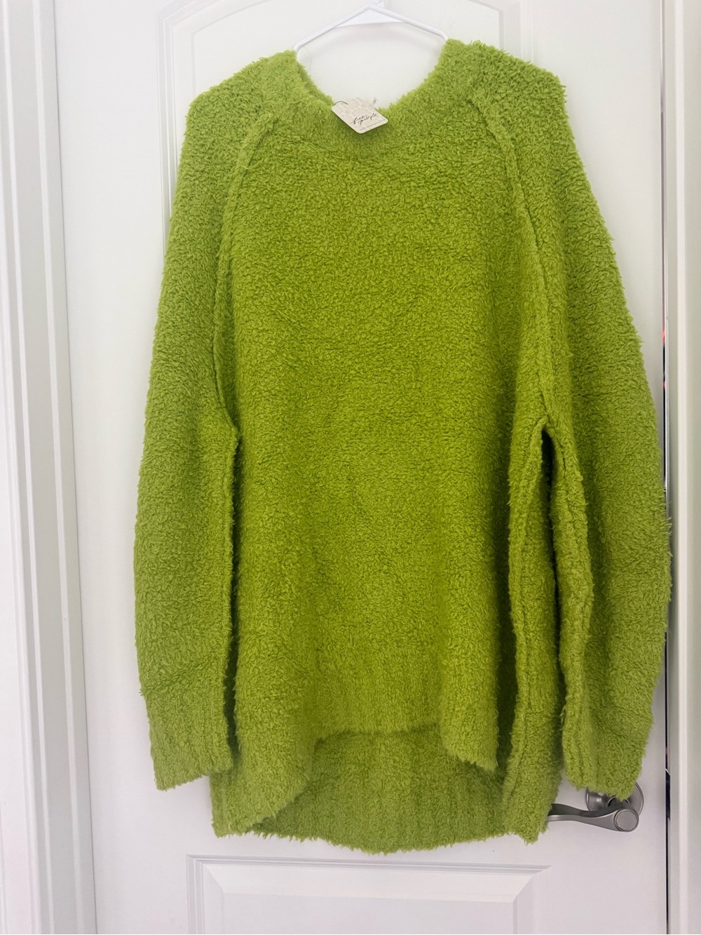 Free People Lime Green Plush Crewneck Sweater